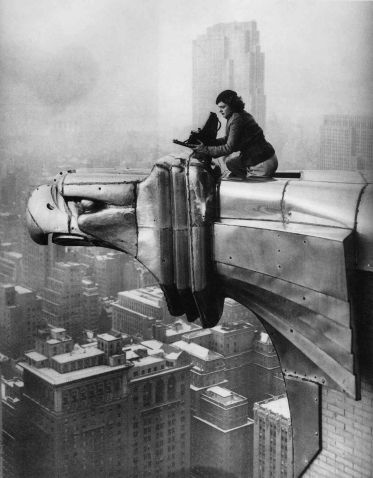 Margaret Bourke-White working atop Chrysler Building, New York City, 1934